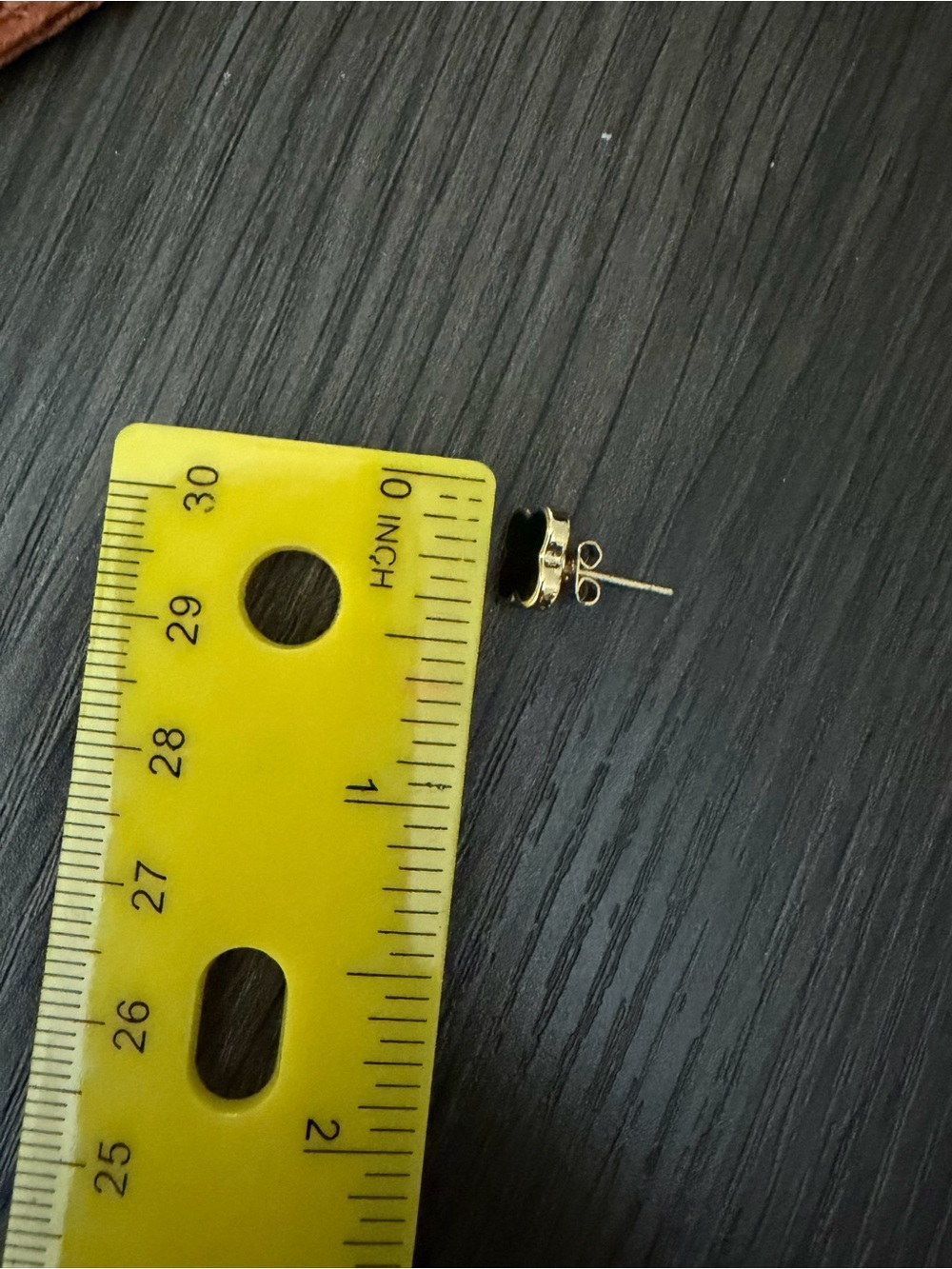 Black Clover-Style Gold Edge Stud Earrings - Women Jewelry - Picture 4 of 4